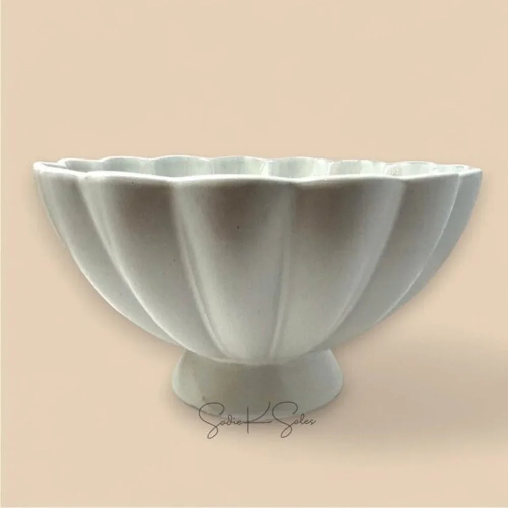Scalloped Pedestal Serving Bowl Cream - Hearth‎ & Hand Magnolia